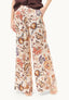 Floral print satin trousers