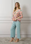 Blusa faldone stampa floreale