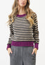 Striped sweater with contrasting edges