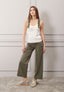 Pantalone crop elastico in vita