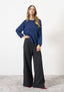 Palazzo trousers with side zip