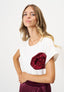 T-shirt applicazione fiore paillettes