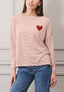 T-shirt over righe e cuore